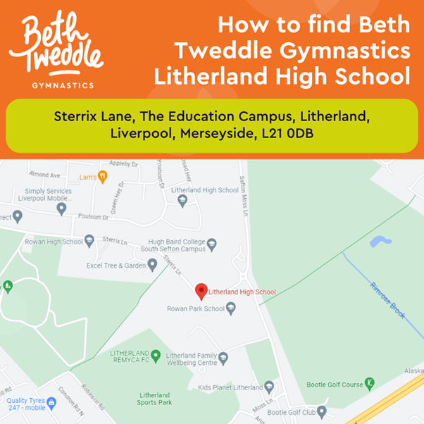 How to find Beth Tweddle Gymnastics Centre, Litherland. 